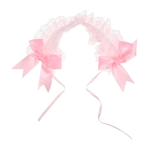Ipetboom Vintage Lolita Spitzenhaarband Mit Schleife Dienstmädchen-kopfschmuck Aus Weichem Stoff Und Zarter Spitze Verstellbare Für Party Cosplay Und Kostümpartys von Ipetboom
