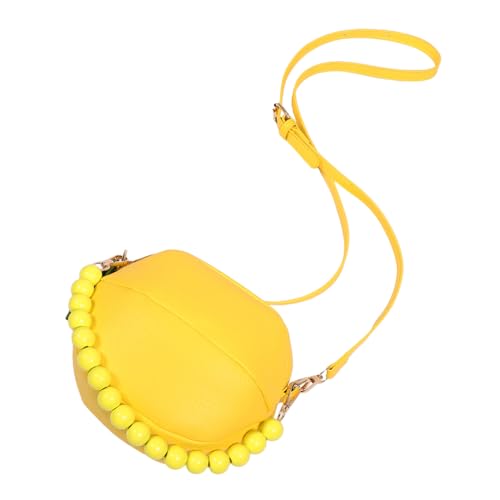 Ipetboom Vintage Umhängetasche Damen aus Robustem PU mit Frischem Zitronenmotiv Verstellbarem Crossbody riemen Gelbe Schultertasche für Reisen und Alltag Modische Sommer Handtasche von Ipetboom
