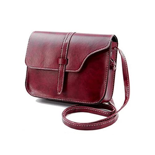 Ipetboom Vintage Umhängetasche für Damen Handtasche im Retro Weinrot mit Verstellbarem Schultergurt für Kleine Utensilien Elegantes Design von Ipetboom