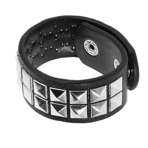 Ipetboom Geflochtenes Nietenarmband Aus Kunstleder Für Männer Gothic-design Manschetten-wickelarmband Mit Nietenmanschettenarmband Nietenschnallenarmband in Pu-kunstlederarmband Stil von Ipetboom