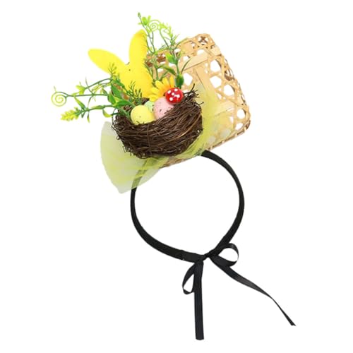 Ipetboom Vogelnest Stirnband Haarzubehör Ostervorräte Ostern Stirnband Für Mädchen Schleifenstirnbänder Für Mädchen Haargummi Mit Schleife Blumendekor Abschlussball Fräulein Rattan Bilden von Ipetboom