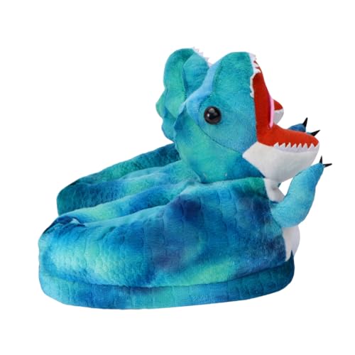 Ipetboom Warme Baumwolle Hausschuhe für Herbst und Winter Flauschige Indoor Pantoffeln mit Flachem Absatz Cartoon Design und Strapazierfähig für Damen und Herren Blau von Ipetboom