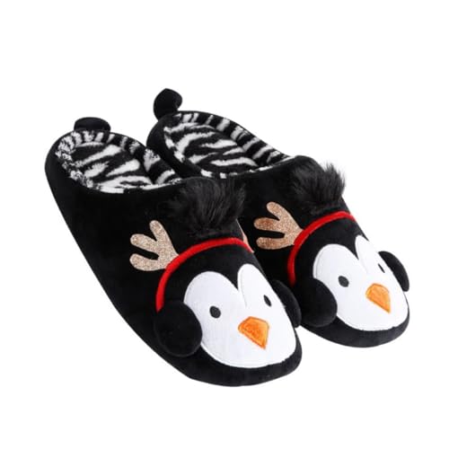 Ipetboom Warme Hausschuhe Pinguin Motiv Rutschfeste Sohle Weiche Winterpantoffeln Für Innenbereich Schlafzimmer Wohnzimmer Herbst Winter von Ipetboom
