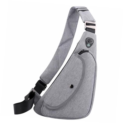 Ipetboom Wasserdichte Herren Casual Brusttasche Verstellbar Leichte Crossbody Umhängetasche für Reisen Outdoor Freizeit mit Kopfhöreranschluss und Komfortablem Polyester Material von Ipetboom