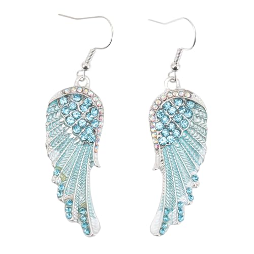 Ipetboom Wasserdichte Zarte Engelsflügel Ohrringe mit Funkelnden Strasssteinen Leichte Dangle Ohrhänger für Damen Eleganter Modeschmuck für Alltag Party und Valentinstag von Ipetboom