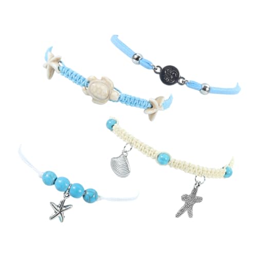 Ipetboom Wasserdichtes Fußkettchen Damen Sommer Strandmode Verstellbare Knöchelkette aus Langlebigem Legierungs und Türkismaterial Schmuckgeschenk für Urlaub Party und Alltag von Ipetboom