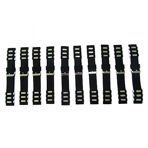 Ipetboom Wasserdichtes Silikon-uhrenarmband Mit Edelstahlschließe Schwarz Für Uhren Mit Bandanstoß von Ipetboom