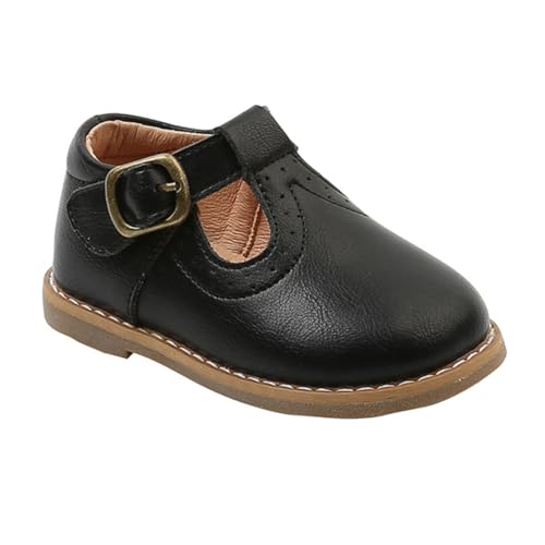 Ipetboom Weiche Mädchen Prewalker Schuhe British Style Frühling Herbst Lauflernschuhe mit Pu Ledersohle Winter Warm und Atmungsaktiv Schwarz von Ipetboom