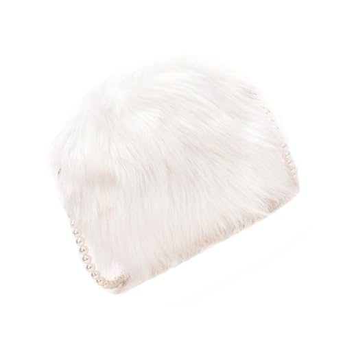 Ipetboom Perlentasche Für Damen Runde Plüsch Tasche Weiß Mit Umhängetasche Crossbodybag Aus Hochwertigen Materialien Praktische Aufbewahrungstasche Für Handy Und Geldbörse Zum Einkaufen Und von Ipetboom