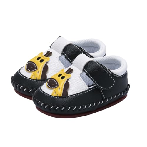 Ipetboom Weiche rutschfeste Lauflernschuhe aus PU Niedliche Krabbelschuhe für Kleinkinder Langlebig und Angenehm für Sichere Erste Schritte Schwarz mit Giraffenmotiv von Ipetboom