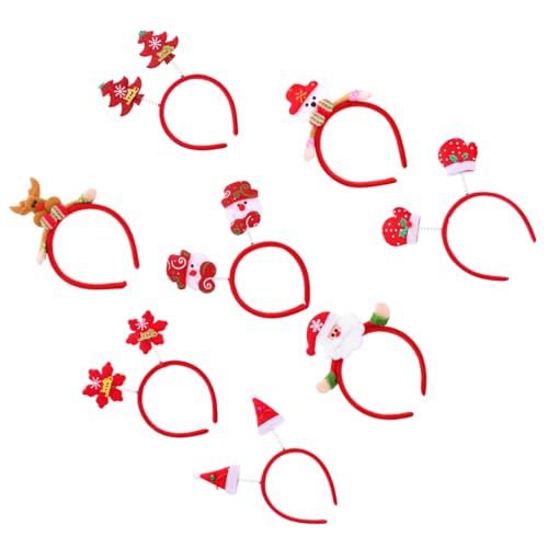 Ipetboom 8stücke Kreative Weihnachts-haarbänder Für Junge Mädchen Adorable Party-accessoires Mit Weihnachtsmann Schneemann Und Rentier Für Festliche Anlässe Und Feiern von Ipetboom