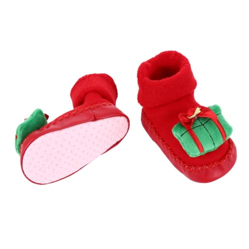 Ipetboom Weihnachtliche Babysocken mit Rutschfester Noppen-sohle Dicke Warme Lauflernsocken für Monate Weiche Grüne Anti-rutsch-schuhe für Kleinkinder Sicherer Halt Glattem Boden von Ipetboom