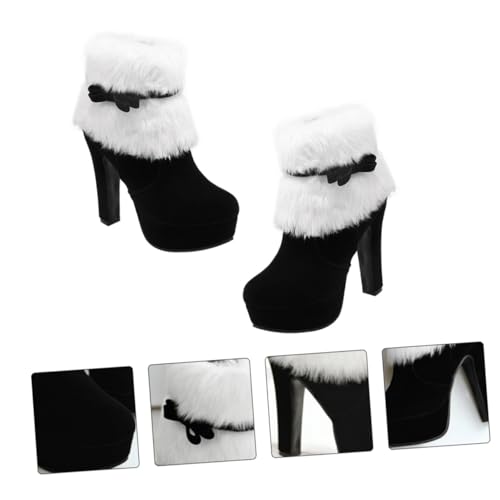 Ipetboom Weihnachtliche Damen Kurzstiefel mit Dicker Sohle Plüschfutter und Hohem Absatz Warme Winter Ankle Boots mit Seitlicher Schleife für Festliche Anlässe und Alltag Ipetboom Weihnachtliche Damen Kurzstiefel mit Dicker Sohle Plüschfutter und Hohem Absatz Warme Winter Ankle Boots mit Seitlicher Schleife für Festliche Anlässe und Alltag von Ipetboom