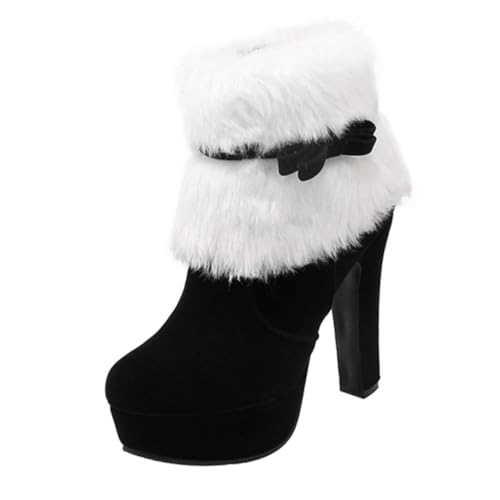 Ipetboom Weihnachtliche Damen Stiefeletten Kurzstiefel Plüschgefüttert Rutschfeste Gummisohle Ankle Boots mit Schleife Winterfest Festliche Schuhe für Weihnachtsfeier und Winterpartys Ipetboom Weihnachtliche Damen Stiefeletten Kurzstiefel Plüschgefüttert Rutschfeste Gummisohle Ankle Boots mit Schleife Winterfest Festliche Schuhe für Weihnachtsfeier und Winterpartys von Ipetboom