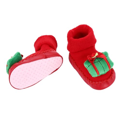 Ipetboom Weihnachtliche mit Rutschfester Partikelsohle Dicke Warme Babysocken für Monate Grün Cartoon-design Sicherer Halt Beim Laufen von Ipetboom