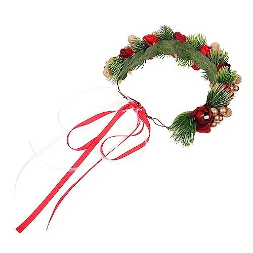 Ipetboom Weihnachtlicher Haarkranz mit Glocken Blumen und Leichtes Umweltfreundliches Haarband für Damen Festliches Accessoire für Party Hochzeit und Weihnachtsfeier von Ipetboom