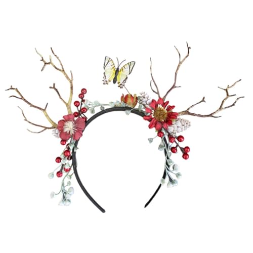 Ipetboom Weihnachtliches Haarband Mit Beeren Und Antlers Festlicher Kopfschmuck Für Erwachsene Für Weihnachtsfeiern Und Kostümpartys von Ipetboom