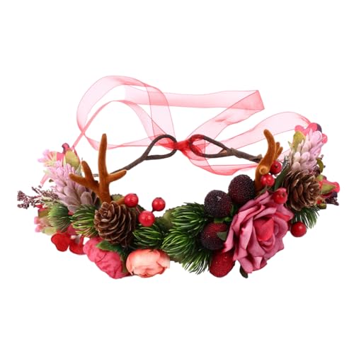 Ipetboom Delicate Antler Hairband Für Weihnachten Und Cosplay Verstellbares Haaraccessoire Mit Und Beeren Für Festliche Anlässe von Ipetboom
