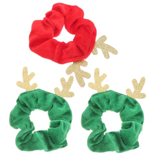 Ipetboom Weihnachts haars eile haarspange weihnachten weihnachtshaarspangen weihnachtskopfschmuck weihnachtsstirnband Geweih Weihnachts-Haarseil Bands Haargummis für Mädchen Gummiband Stoff von Ipetboom