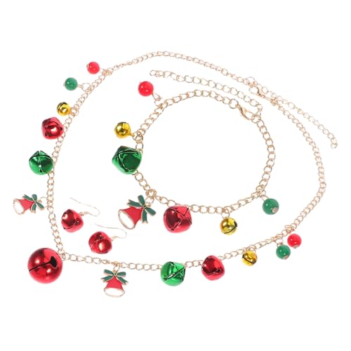Ipetboom Weihnachtsschmuck Glocken-set mit Armband Ohrringen Halskette Farbkontrast Hautfreundlich Leicht und Komfortabel für Damen Festliche Partyaccessoires Ipetboom Weihnachtsschmuck Glocken-set mit Armband Ohrringen Halskette Farbkontrast Hautfreundlich Leicht und Komfortabel für Damen Festliche Partyaccessoires von Ipetboom