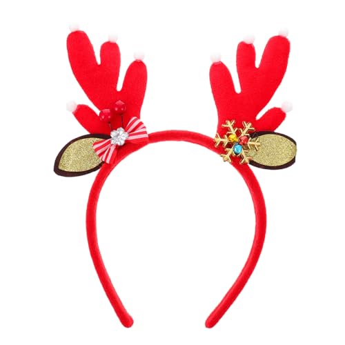Ipetboom Weihnachtsstirnband haarspange weihnachten weihnachtshaarspangen Hirschkostüm für Erwachsene Weihnachts-Schneeflocke-Stirnband weihnachtsdeko Tiara Geweih Haarband von Ipetboom