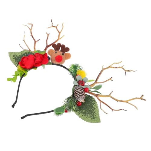 Ipetboom Weihnachtlicher Reindeer Haarschmuck Mit Antlers Lustiges Headdress Für Erwachsene Für Cosplay Und Festliche Anlässe Leicht Und Komfortabel von Ipetboom