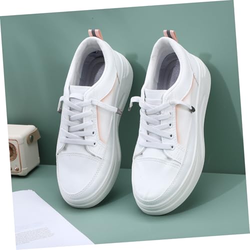 Ipetboom Weiße Damen Sneaker mit Dicker Sohle Modische Bequeme Freizeitschuhe aus Langlebigem Pu Material Vielseitig Tragbar für Alltag und Besondere Anlässe von Ipetboom