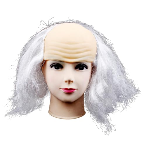Ipetboom Weiße Kahlen Perücke Perücken Kahle Kappe Kahle Perücke Hellgrau von Ipetboom