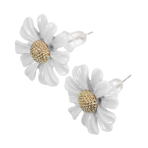 Ipetboom Weißer Daisy Ohrstecker Damen Blume Schmuck Silber Pflanzendesign Elegant Alltag Hochzeit von Ipetboom