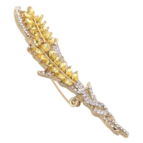 Ipetboom Weizenähren Brosche Damen Schmuck mit Integriertem Schalclip Vielseitig Verwendbar für Anzug Kleid Hochzeit Party Accessoire von Ipetboom