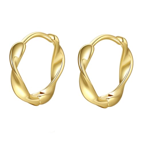 Ipetboom Wellenförmige Creolen Ohrringe Damen Goldfarben Geometrisch Modern Hautfreundlich Modischer Schmuck Für Frauen Und Mädchen von Ipetboom