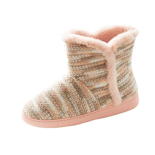 Ipetboom Winter Hausschuhe Damen Rutschfeste Kurzstiefel mit Dicker Sohle und Warmem Innenfutter Schneeschuhe für Zuhause von Ipetboom