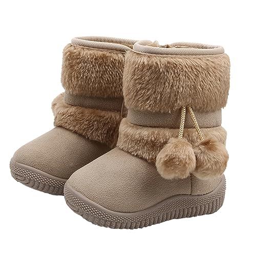 Ipetboom Winter Stiefel Weiche Sohle Rutschfest Wärmend Prewalker Kinderschuhe Mädchen Jungen Niedrige Schneestiefel Beige Innenlänge von Ipetboom