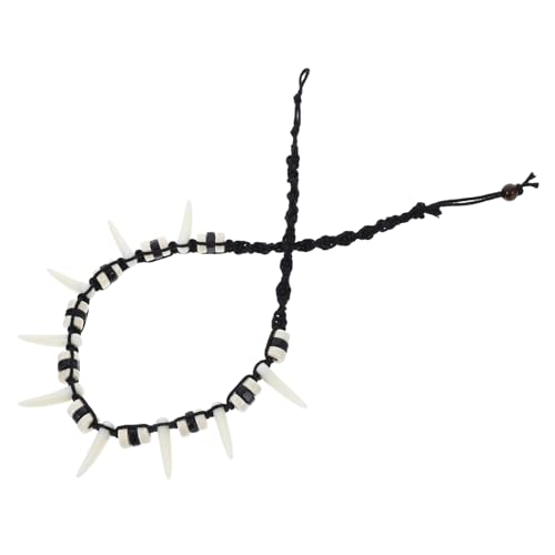 Ipetboom Wolfzahn Halskette für Männer Handgefertigter Bohemian Stil Verstellbar Künstlicher Zahn Anhänger Einzigartiger Herren Schmuck für Tag und Besondere Anlässe von Ipetboom