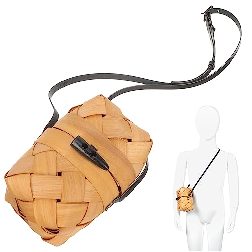 Ipetboom Woven Design Umhängetasche für Junge Handgefertigte Schultertasche Holzstücken Faltbare Aufbewahrungstasche für Praktische Dekorative Crossbody für Kleine Damen von Ipetboom