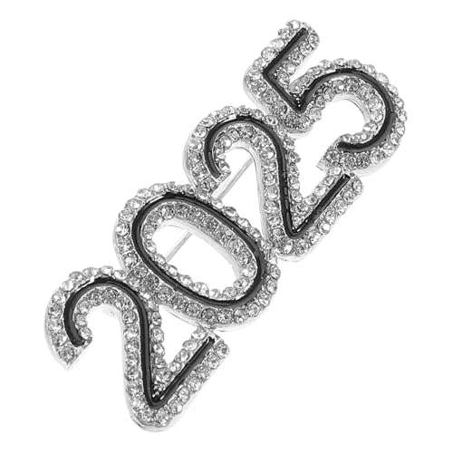 Ipetboom Year Strass Brosche Damen Zahl Anstecknadel Funkelndes Design Hochwertige Kleidung Revers Schmuck für Mantel Schal Accessoire von Ipetboom
