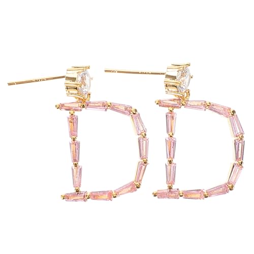 Ipetboom Zirkonia Buchstabe D Ohrstecker Damen Kreative Initial Ohrringe Modisch Minimalistisch Schmuck für Frauen Mädchen von Ipetboom