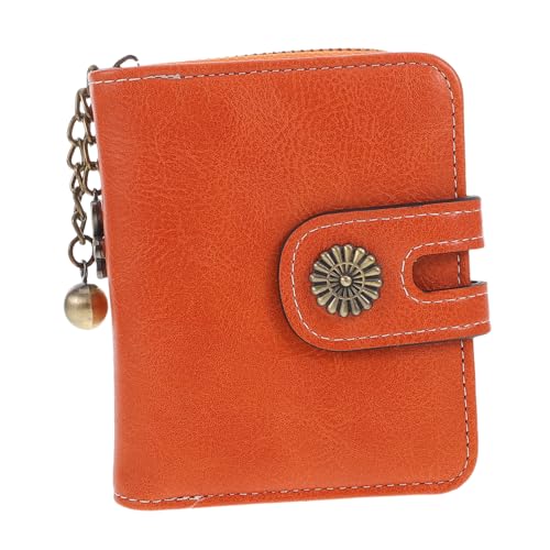 Ipetboom Zweifach Gefaltete Geldbörse Kartenetui Aus Pu Leder Für Damen Mit Reißverschluss Und Kettenanhänger – Zweifach Gefalteter Kartenhalter Münzbörse Kleingeldaufbewahrung Für von Ipetboom