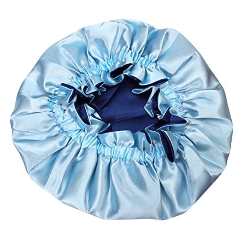 Ipetboom Delicate Kids Satin Sleeping Cap Elastische Schlafhaube Für Junge Mädchen Atmungsaktiv Und Bequem Für Zuhause Und Reisen Elegantem Blau von Ipetboom