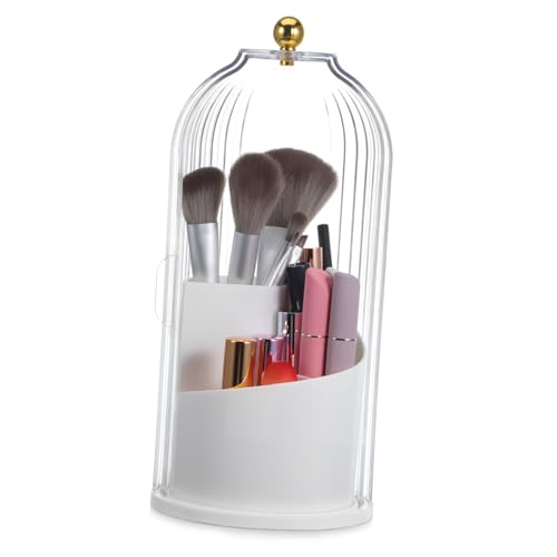 Ipetboom Rotierender Kosmetik Organizer Mit Deckel Großer Aufbewahrungskorb Für Make-up Pinsel Lippenstifte Und Schreibgeräte Design Für Schminktisch Oder Desktop von Ipetboom