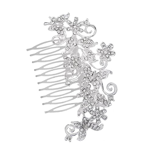 Braut Haarkamm Slide Clip Haarteil Hochzeit Strass Perlen Haarkamm Strasskamm Perücke Tiara Braut Hochzeit Haarkamm Haarkamm-Gleitclip-Haarteil Legierung Kopfbedeckung Haarschmuck von Ipetboom