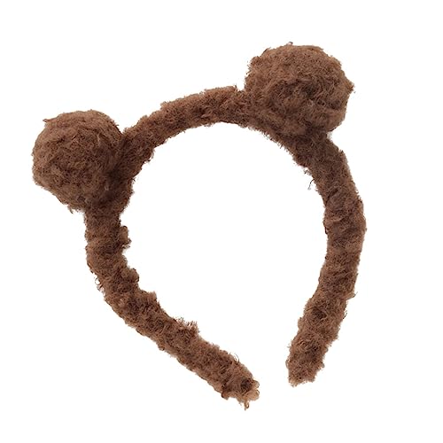 Ipetboom Flauschiges Stirnband kuscheltier Haar Kopfbedeckung Stirnband Plüschkugel Kind Haarschmuck Für Kinder von Ipetboom