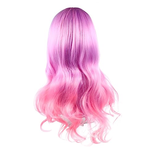 Ipetboom lockige Kopfbedeckung bunte Wellenperücke Cosplay Wave Perücke bunte Cosplay Kostüm Perücke Frauen Haar Perücke perücken Lolita Damen Hochtemperaturdraht Violett von Ipetboom