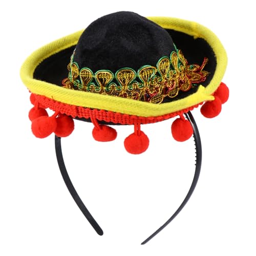 Ipetboom Haarreifen Fiesta-Taco-Partyzubehör Cinco de Mayo Partyhüte Mützen für Männer Tiara Mexiko Haarband Mexiko Haarbänder Haustier Kopfbedeckung Strohhut Stirnband Kind kleiner Hut von Ipetboom