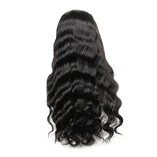 Ipetboom Lange Lockige Spitzenperücke Für Frauen Schwarze Perücke Mit Realistischer Haaransatz Gewellte Partyhaarperücke Aus Faser von Ipetboom