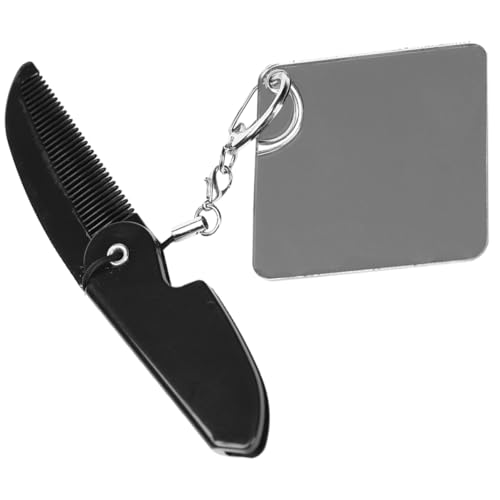 Ipetboom Faltpflegebartkamm Mit Quadratischem Spiegel Faltbarer Feinzahnkamm Für Männer Kleiner Klappbarer Bartkamm Als Schlüsselanhänger Leicht Und Tragbar von Ipetboom