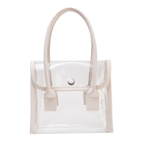 Ipetboom transparente Geleetasche Handtasche klare Tragetasche Trendy Tasche Gelee-Handtasche Damen Handtaschen Frau Handtasche Frauen Handtasche Tasche Frauen Klarer Tasche PVC Weiß von Ipetboom