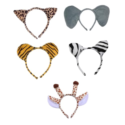 Ipetboom üsch Tier Haarreifen Dschungel Tier Kopfband Für Mit Giraffe Zebra Tiger Elefant Und Leopard Design Perfekt Für Partys Und Kostüme von Ipetboom