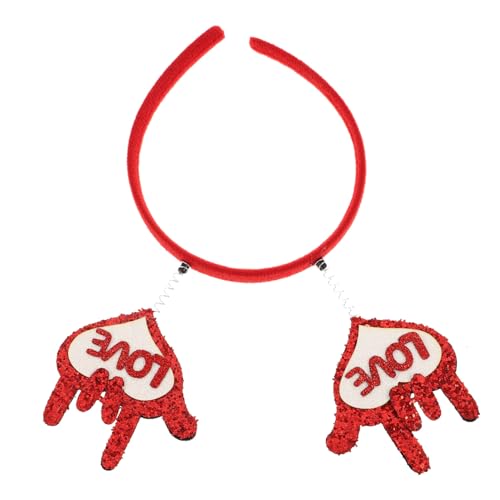 Ipetboom Herzförmiges Stirnband Zum Valentinstag Rotes Liebes-stirnband Romantische Kopfschmuck Für Hochzeitsfeiern Partyzubehör Mit -kostüm Für Valentinstagskostüm von Ipetboom