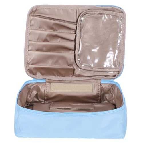 Ipetboom wasserdichte Kosmetiktasche Große Kapazität Leicht Tragbar Stilvoll mit Reißverschluss für Damen Reise Organizer Makeup Toilettenartikel Aufbewahrungstasche Blau von Ipetboom